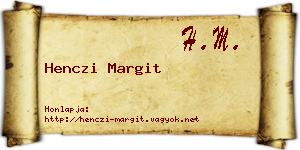 Henczi Margit névjegykártya